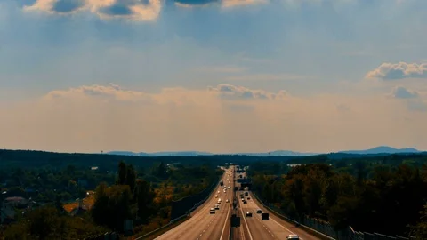 Highway Traffic in Sunset !K Stock Footage 90785920