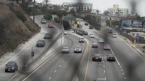 Highway Traffic Super Slow Motion 240FPS - Los Angeles, CA Stock Footage 63246430