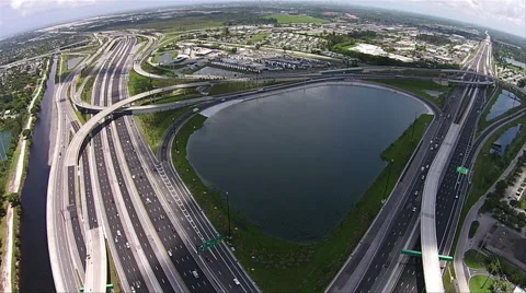 Highway Traffic system Aerial Stock Footage 40346380