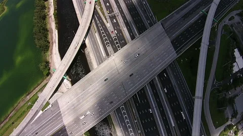 Highway Traffic system Aerial Stock Footage 40346435