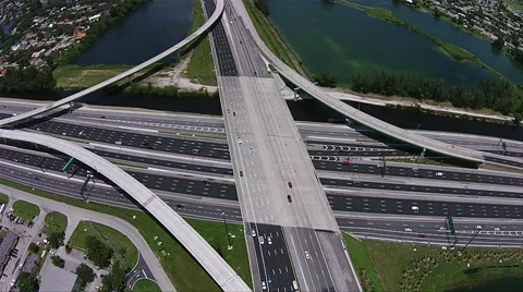 Highway Traffic system Aerial Stock Footage 40346497