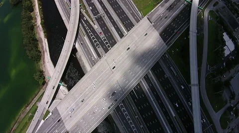 Highway Traffic system Aerial Stock Footage 40346866