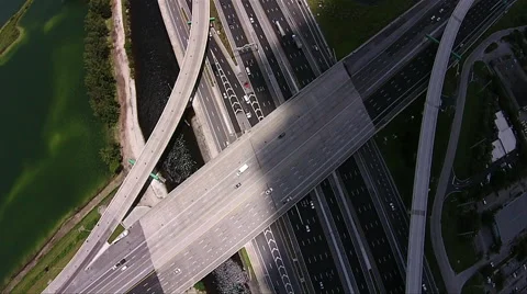 Highway Traffic system Aerial Stock Footage 40346884