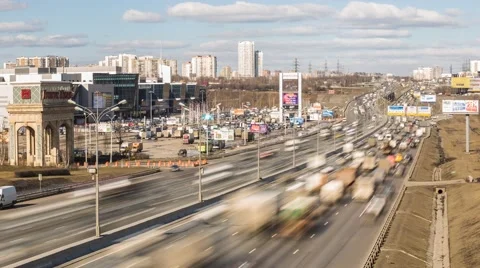 Highway traffic timelapse Stock Footage 61458479