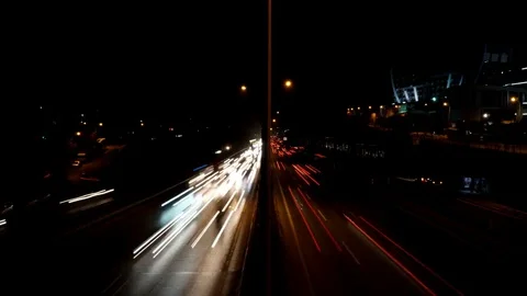Highway traffic timelapse night Vídeo Stock 82731372