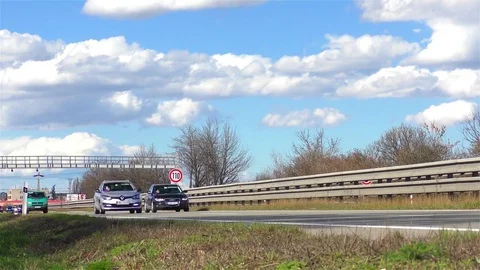 Highway traffic timelapse speed 3,5x Stock Footage 70178901