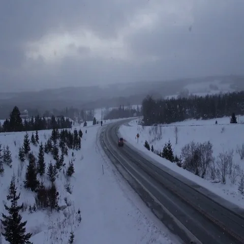 Highway Traffic Timelapse Winter Stock-Footage 69530066