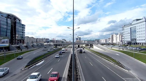 Highway traffic. View form bridge. Stock Footage 35744856