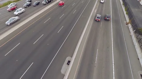 Highway Traffic viewed from above Stock Footage 43104610