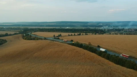 Highway with traks over field Video stock 95907417