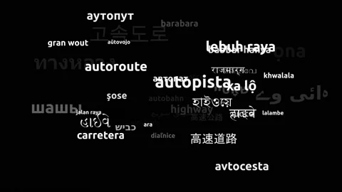 Highway Translated in 49 Worldwide Languages Endless Looping 3d Zooming Wordc Video stock 145223124
