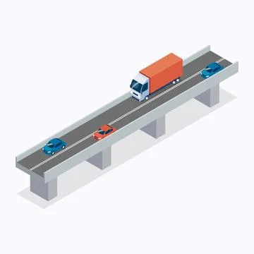 Highway transportation isometric view Stock Illustration