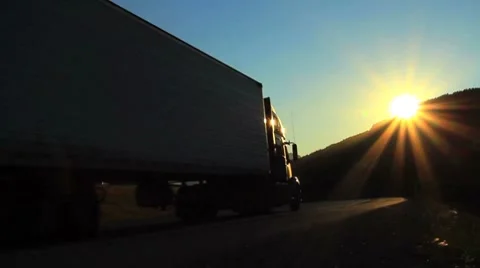 Highway truck traffic Stock Footage