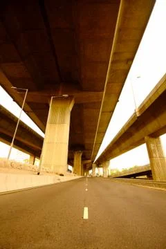 Highway under the bridge Stock Photos