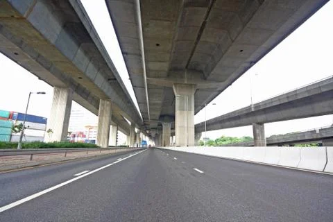 Highway under the bridge Stock Photos
