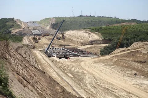 Highway under construction Stock Photos