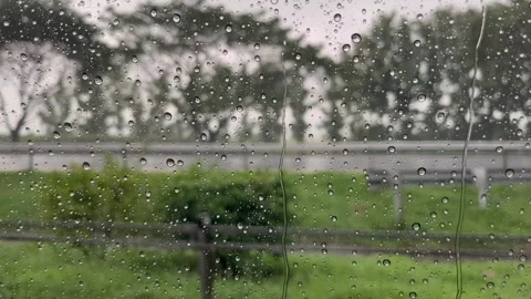 Highway Under Stormy Clouds in Heavy Rain Weather Stock Footage 305957258