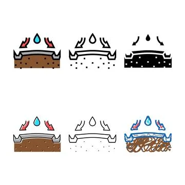 Highway variations drainage system color icon vector Stock Illustration