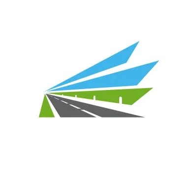 Highway vector icon, road, isolated pathway sign Stock Illustration