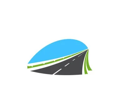 Highway vector icon, road, isolated pathway sign Stock Illustration