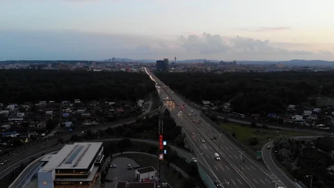 Highway in vienna at sunset Stock Footage 116714044