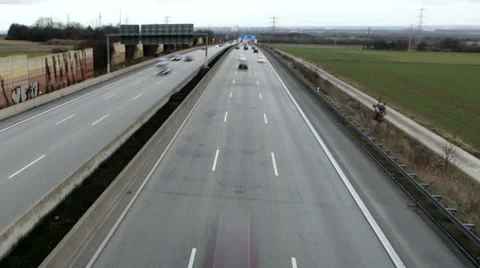 Highway, view from above. Time-lapse Видео 34789493