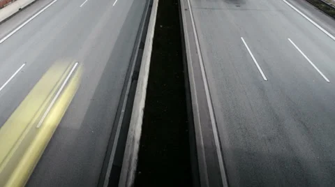 Highway, view from above. Time-lapse Видео 34789765