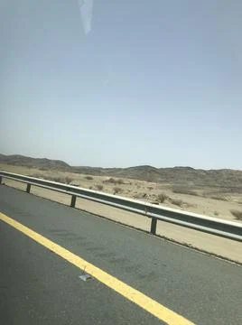 Highway view with desert Stock Photos