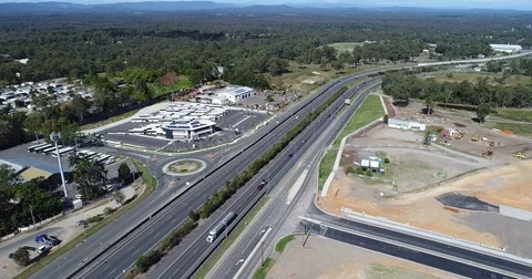 Highway view by drone with traffic Vídeo Stock 76311714