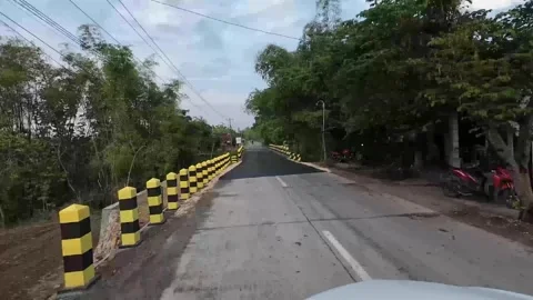Highway view of the Todanan sub district, Blora, Central Java, Indonesia Stock Footage 334158013