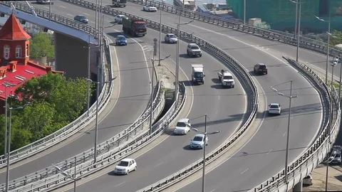 Highway in Vladivostok in spring Stock Footage 69795896