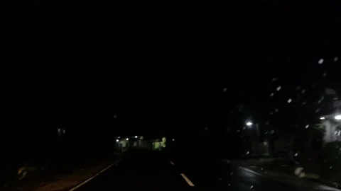 On the highway when it's drizzling at night Stock Footage 221140991