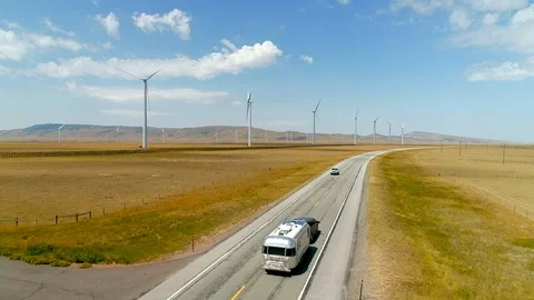 Highway Windmills Stock Footage 124716819