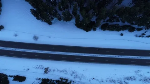 Highway in winter drone shot Stock Footage 278603778