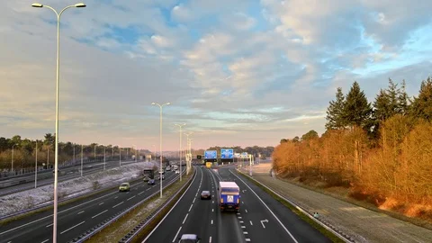 Highway winter holland Stock Footage 71099288
