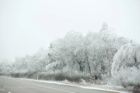 Highway in winter Foto stock