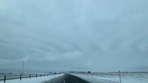 Highway in winter in the snow Stock-Footage 148317871