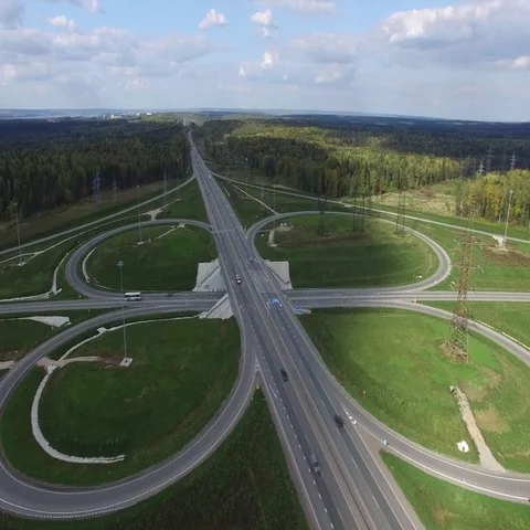 Highways and power lines Stock Footage 69576026
