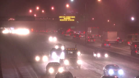 Highwayside snow Stock-Footage 34459746