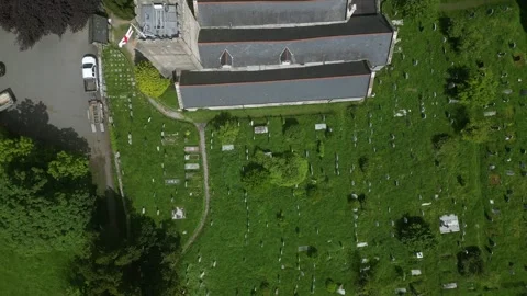 Highweek, Devon, England: DRONE AERIAL VIEWS: All Saints Church &amp; Newton Abbot Stock Footage 241337022