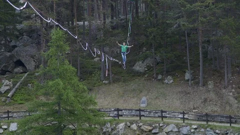 Higline walker Stock Footage 125431427