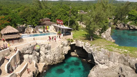 Hign Diving Ricks Cafe Jamaica Stock Footage 135177502