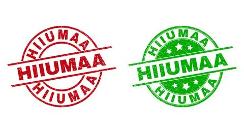 HIIUMAA Round Stamp Seals Using Corroded Style Ilustración de archivo