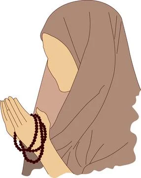 Hijab Flat Vector Illustration 1 Stock Illustration