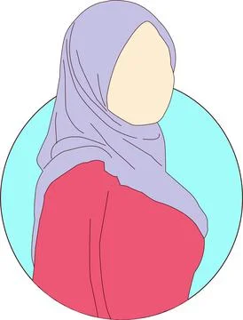 Hijab Flat Vector Illustration 2 Stock Illustration