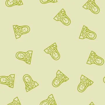Hijab headscarf islam line vector seamless pattern イラスト素材