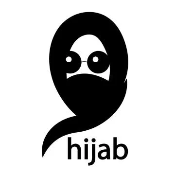 Hijab logo with closed face Stock Illustration