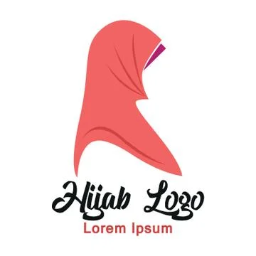 Hijab logo with text space for your slogan / tag line, vector illustration Stock Illustration