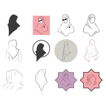 The hijab logo vector illustration Stock Illustration