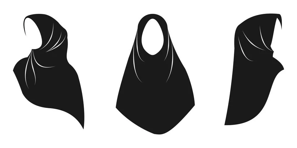 Hijab vector icon set. Stock Illustration